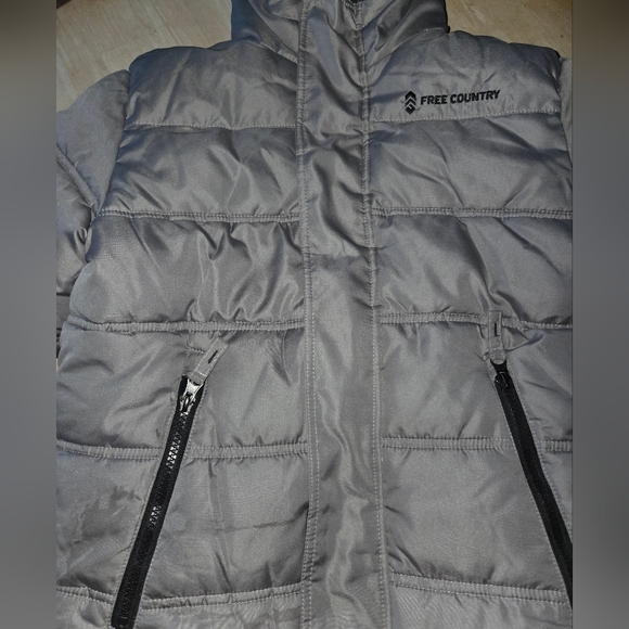 Boys Free Country Reversible Gray Puffer Jacket Size 8 - Picture 2 of 9